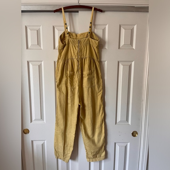 Anthropology Jumpsuit Yellow/Green Pockets - Picture 3 of 7